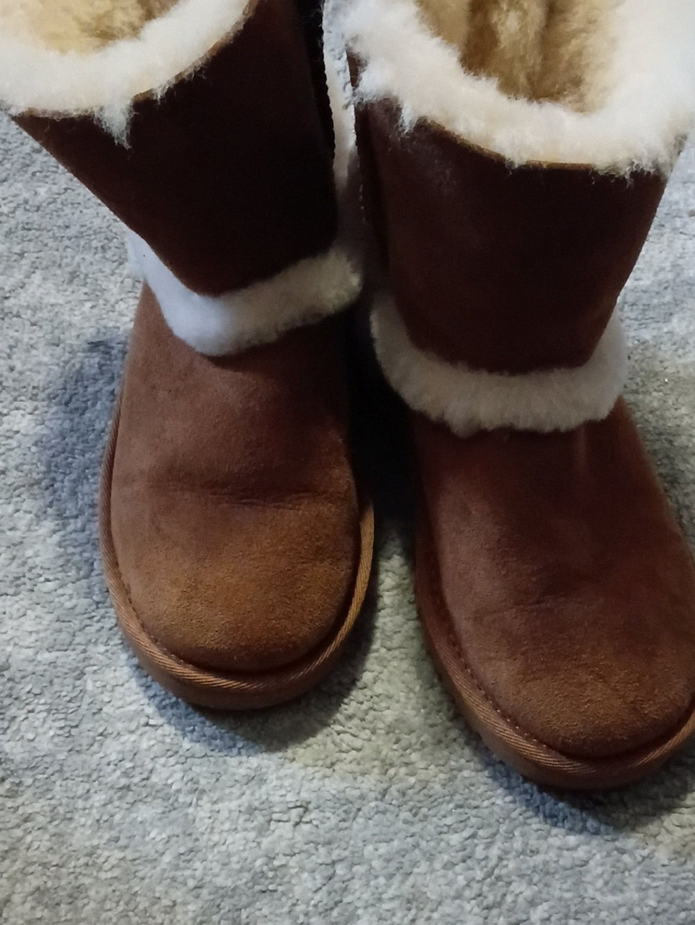 Classic Brown Suede Shearling UGG Winter Boots
